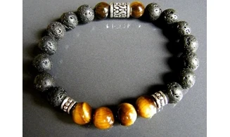 Oeil Tigre/ Pierre lave Bracelet pierres