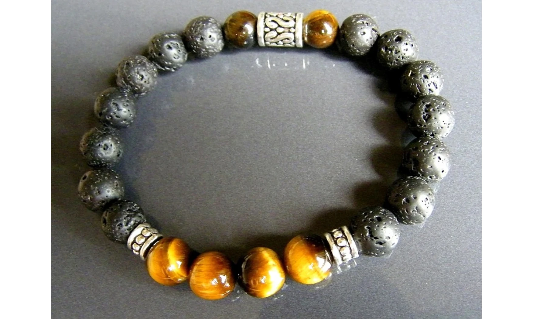 Oeil Tigre/ Pierre lave Bracelet pierres
