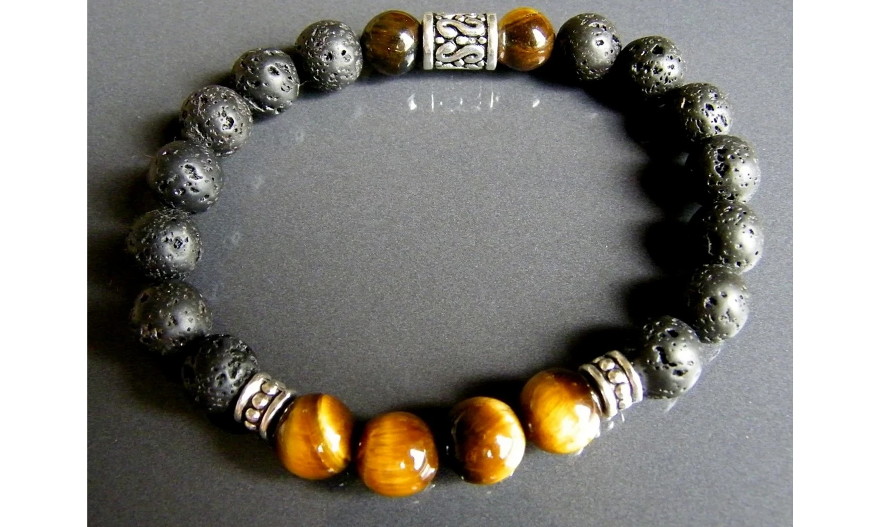 Oeil Tigre/ Pierre lave Bracelet pierres