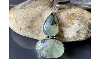 Préhnite pierre pendentif & Argent