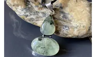 Préhnite pierre pendentif & Argent