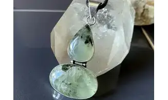 Préhnite pierre pendentif & Argent