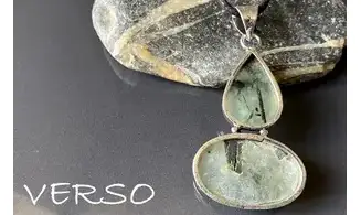 Préhnite pierre pendentif & Argent