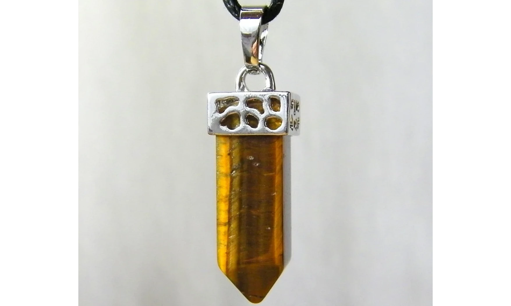 Oeil de Tigre pierre Pointe pendentif