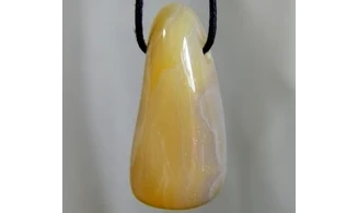 Agate stone drilled pendant