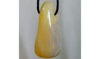 Agate stone drilled pendant