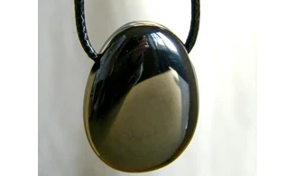Hematite stone drilled pendant