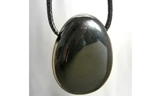 Hematite stone drilled pendant