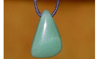 Green Aventurine stone drilled pendant