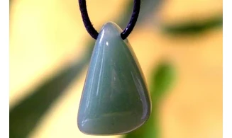 Green Aventurine stone drilled pendant