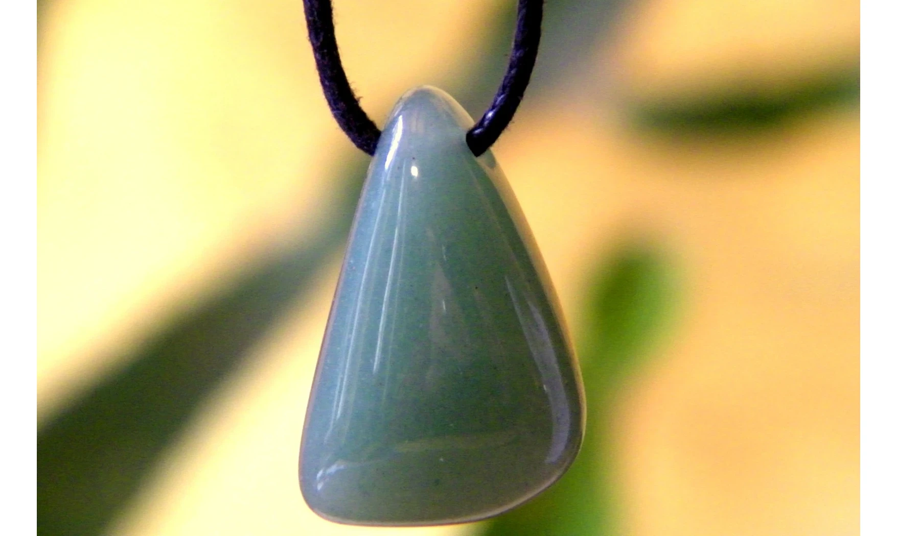 Green Aventurine stone drilled pendant