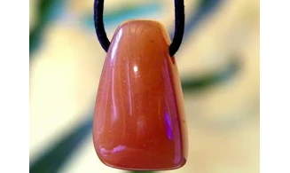 Cornelian stone drilled pendant