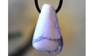Howlite stone drilled pendant
