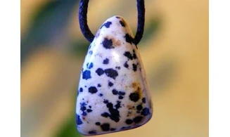 Dalmation Jasper stone drilled pendant