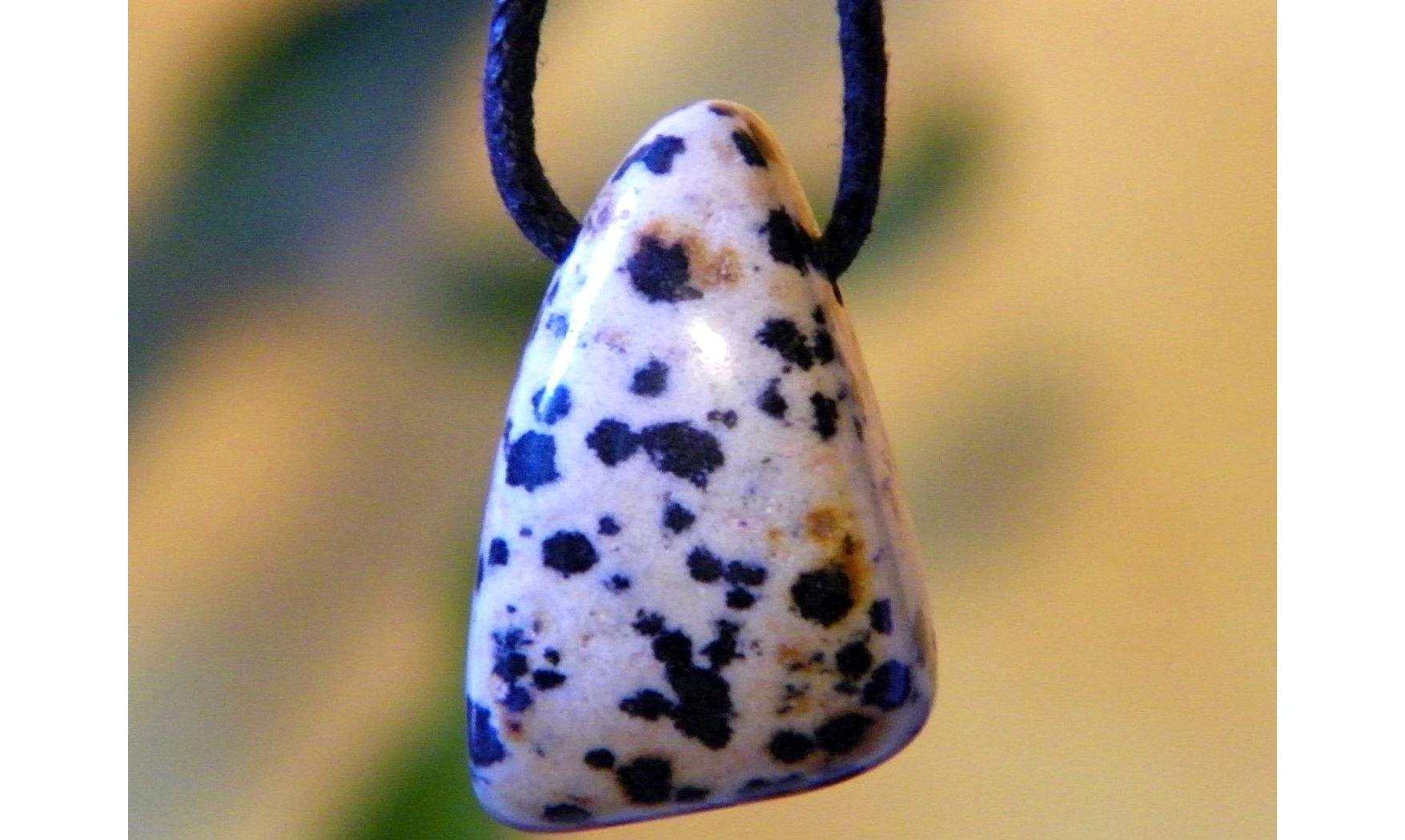 Jaspe Dalmatien pierre percée pendentif