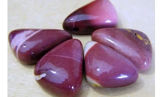 Mookaite Jasper stone drilled pendant