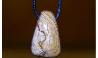 Landscape Jasper stone drilled pendant