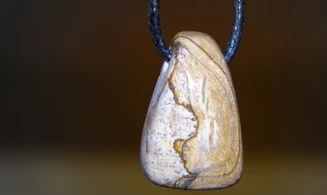 Jaspe Paysage pierre percée pendentif