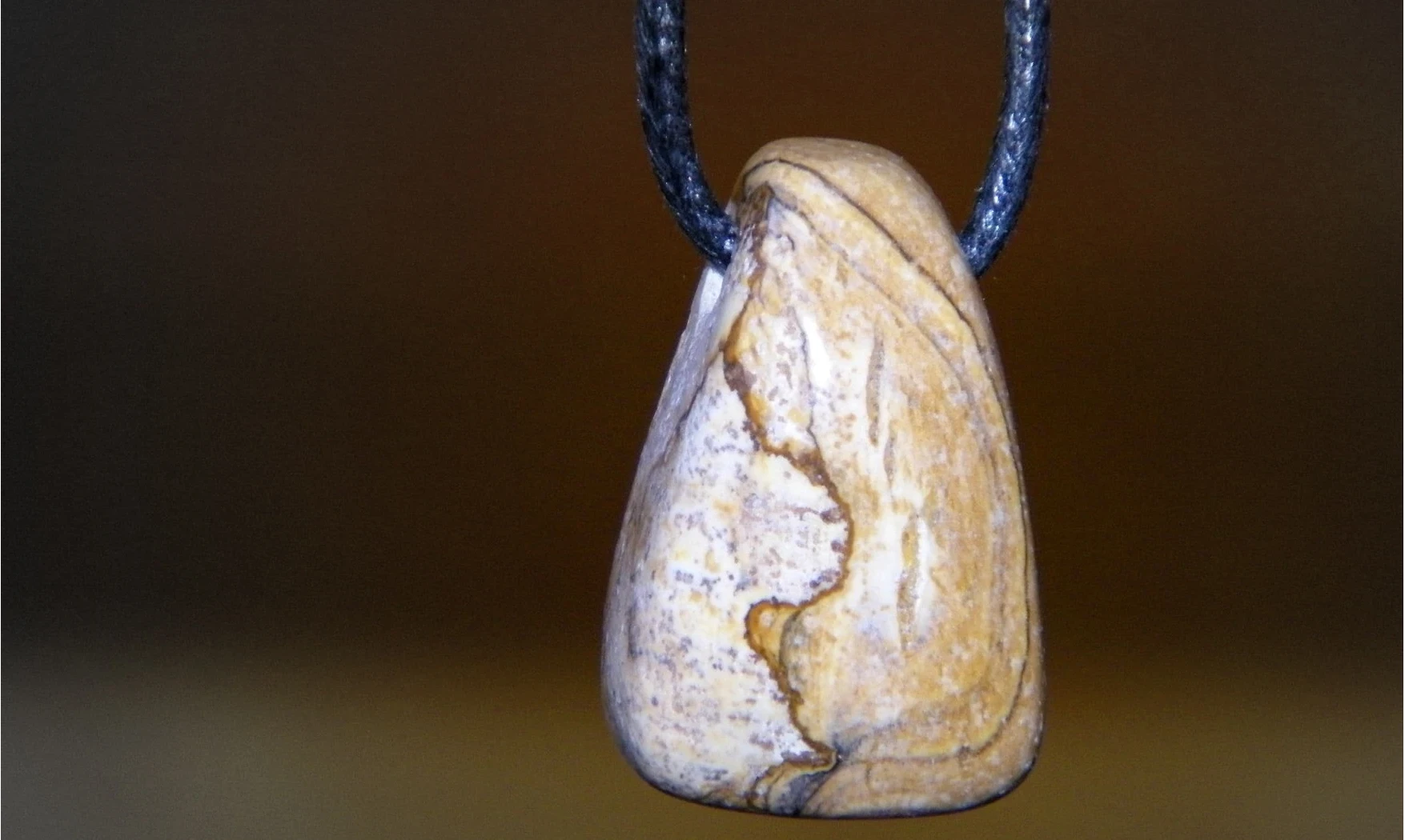 Jaspe Paysage pierre percée pendentif
