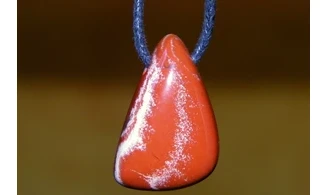 Red Jasper stone drilled pendant
