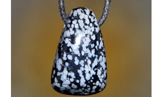 Snowflake Obsidian stone drilled pendant