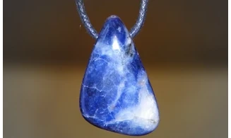 Sodalite stone drilled pendant