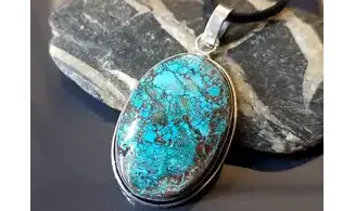Turquoise & 925 Silver plated pendant