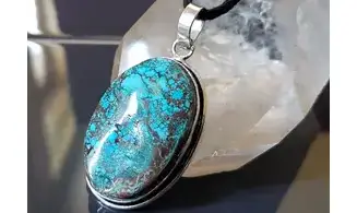 Turquoise & 925 Silver plated pendant