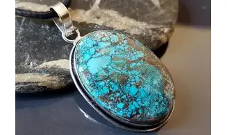 Turquoise pierre pendentif & Argent