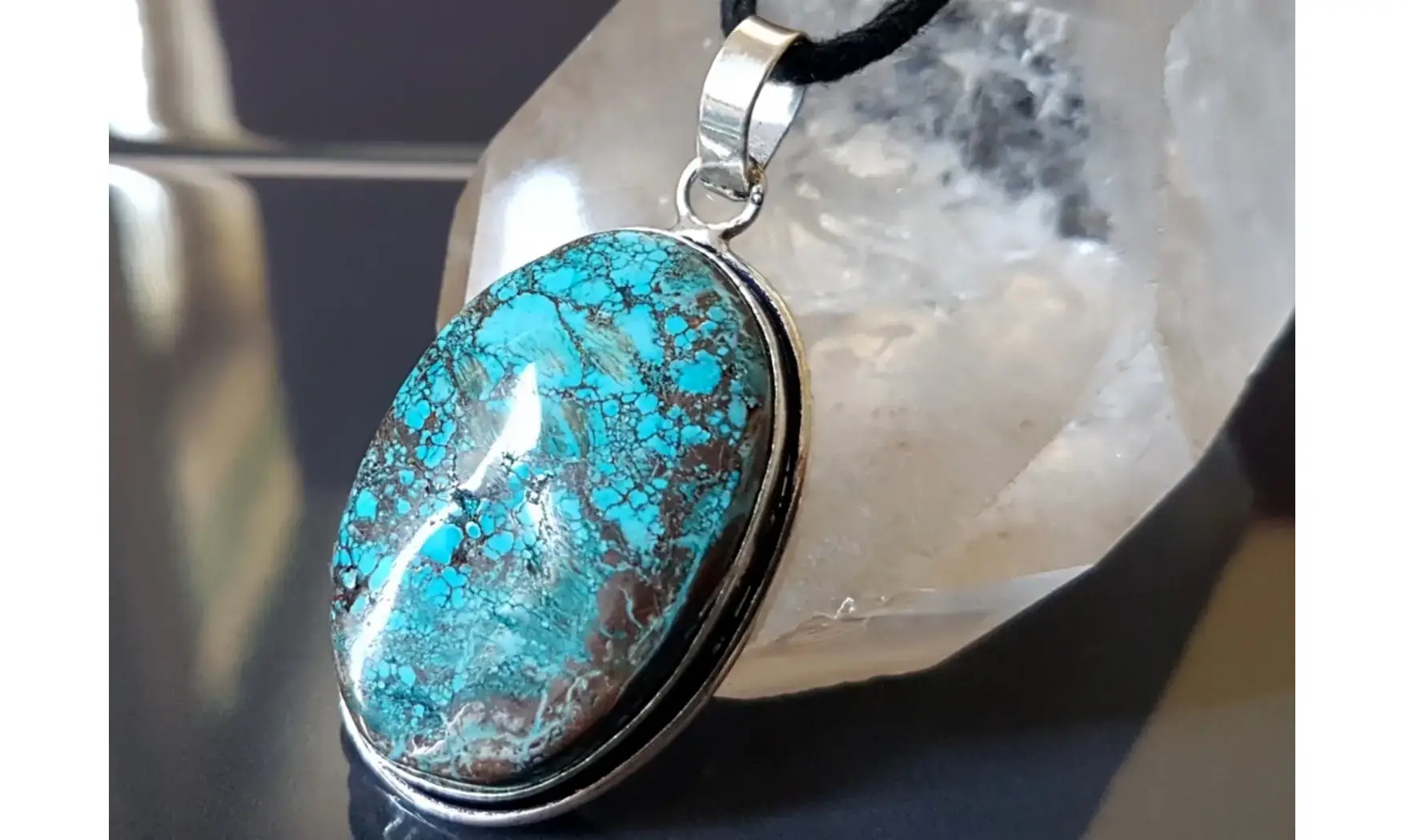 Turquoise pierre pendentif & Argent