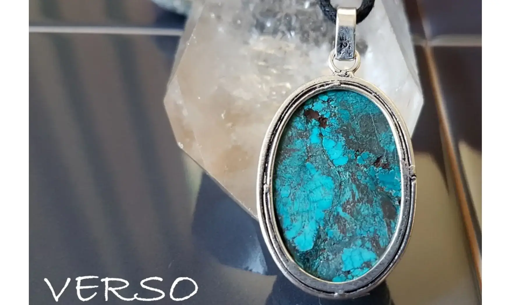 Turquoise pierre pendentif & Argent