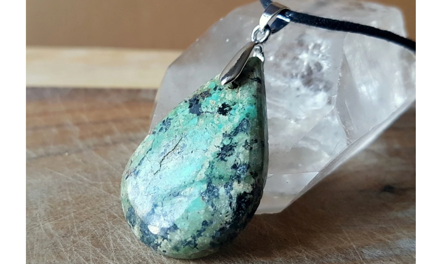 Turquoise Galet pierre pendentif