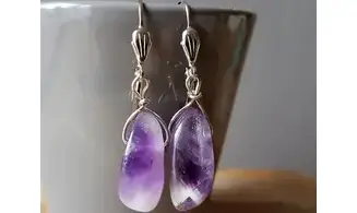 Amethyst Tear-drop Earrings 1