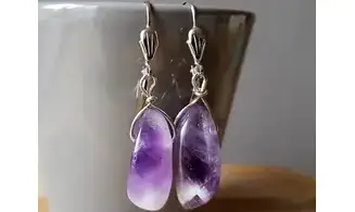Amethyst Tear-drop Earrings 1