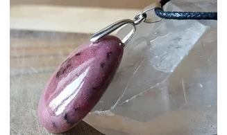 Rhodonite Galet pierre pendentif