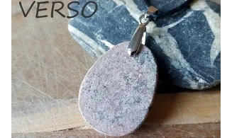 Rhodonite Galet pierre pendentif