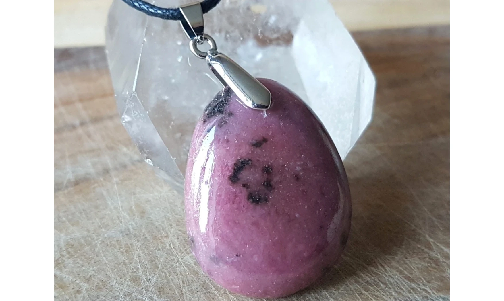 Rhodonite Galet pierre pendentif