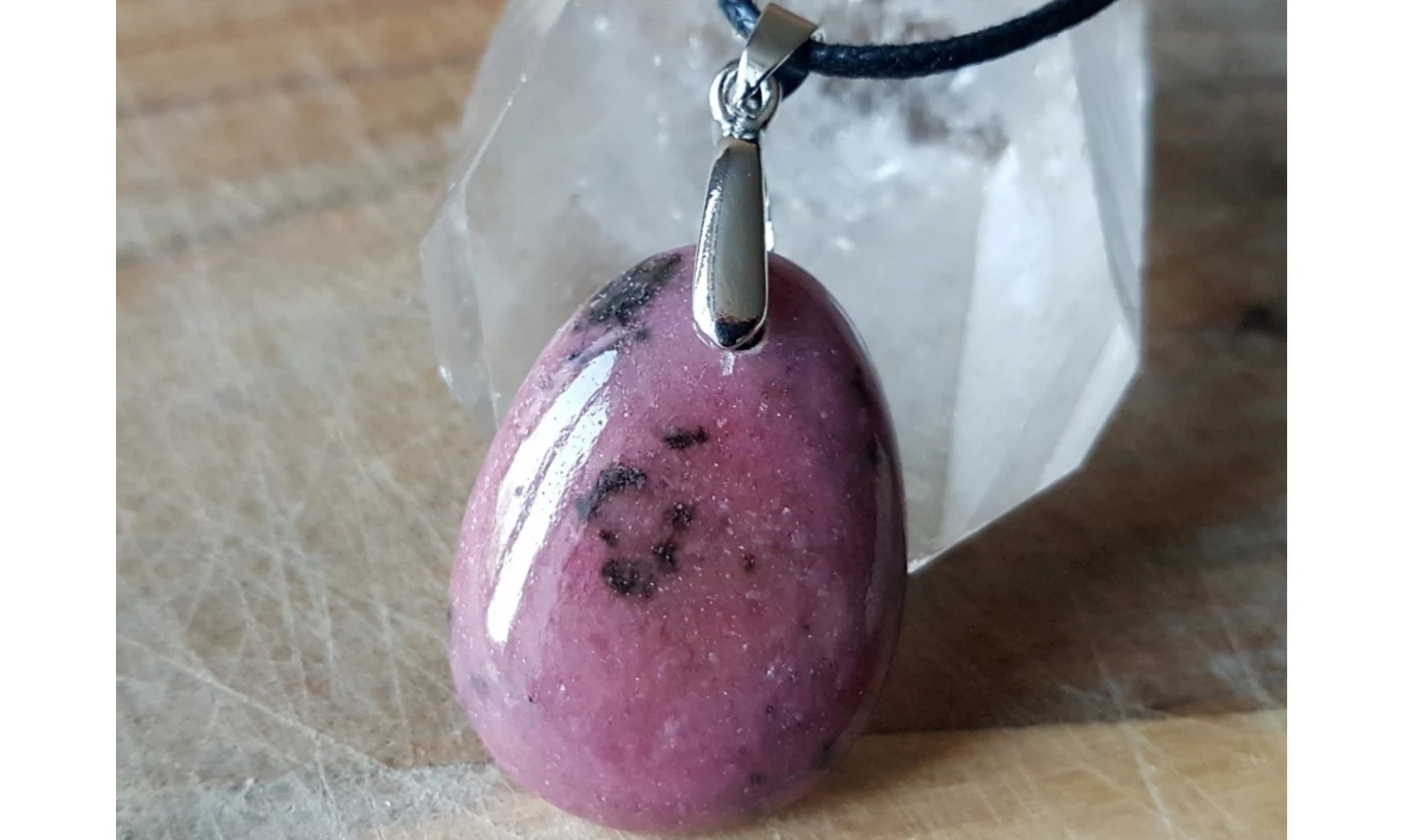 Rhodonite Galet pierre pendentif