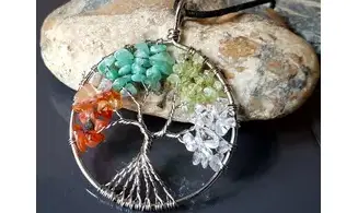 Arbre de Vie 4 Saisons pendentif pierres