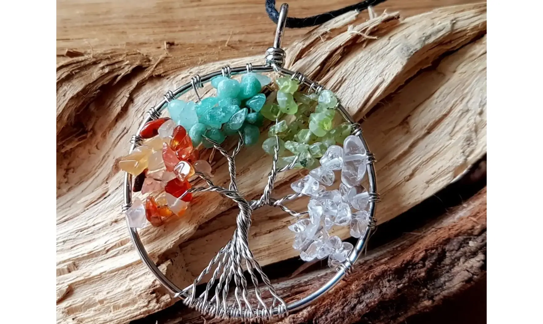 Arbre de Vie 4 Saisons pendentif pierres