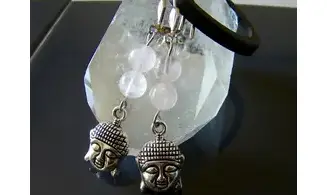 Rose quartz Earrings Buddha