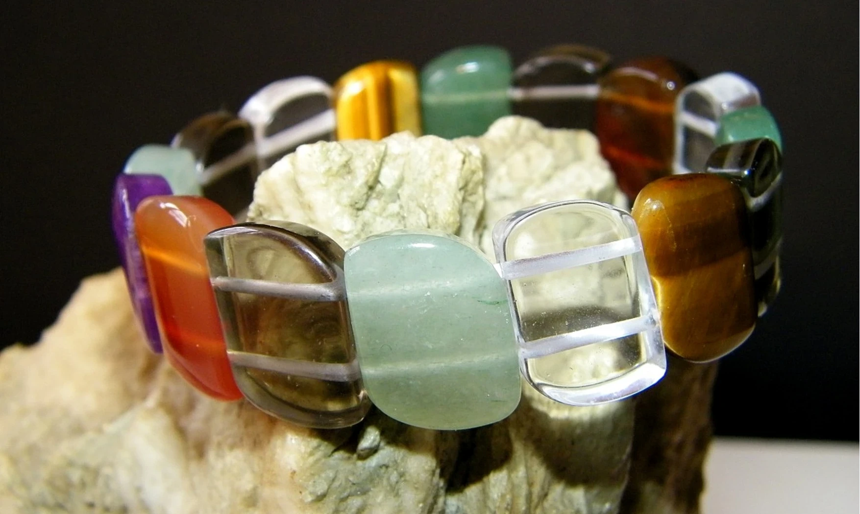Multi-Pierres pierres Plaques bracelet